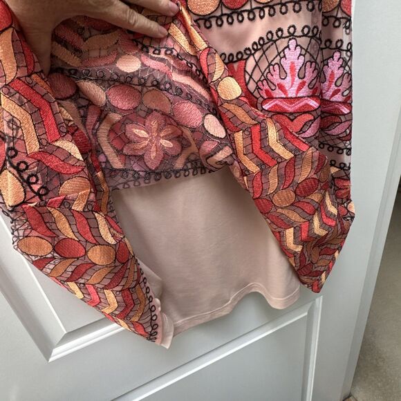 ECI‎ New York Dress Women’s Size XL Sleeveless Orange Floral Lined Summer - Picture 4 of 9